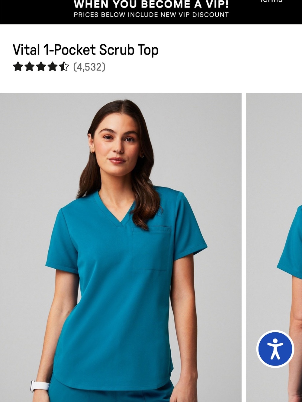 Fabletics Teal V‑Neck Short Sleeve Top